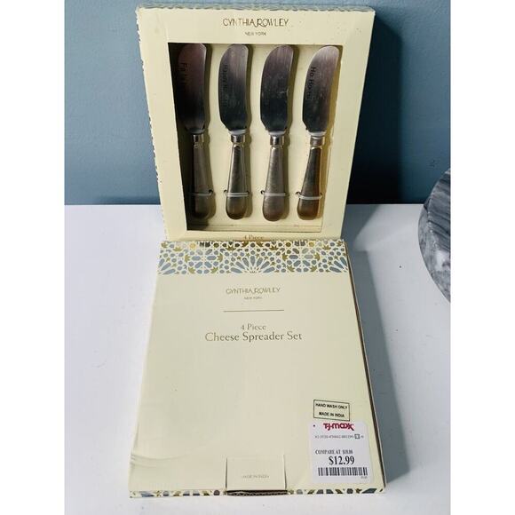 2 NIB Cynthia Rowley Appetizer Cheese Spreader 8 Piece Set Merry Christmas Ho Ho - Picture 5 of 8